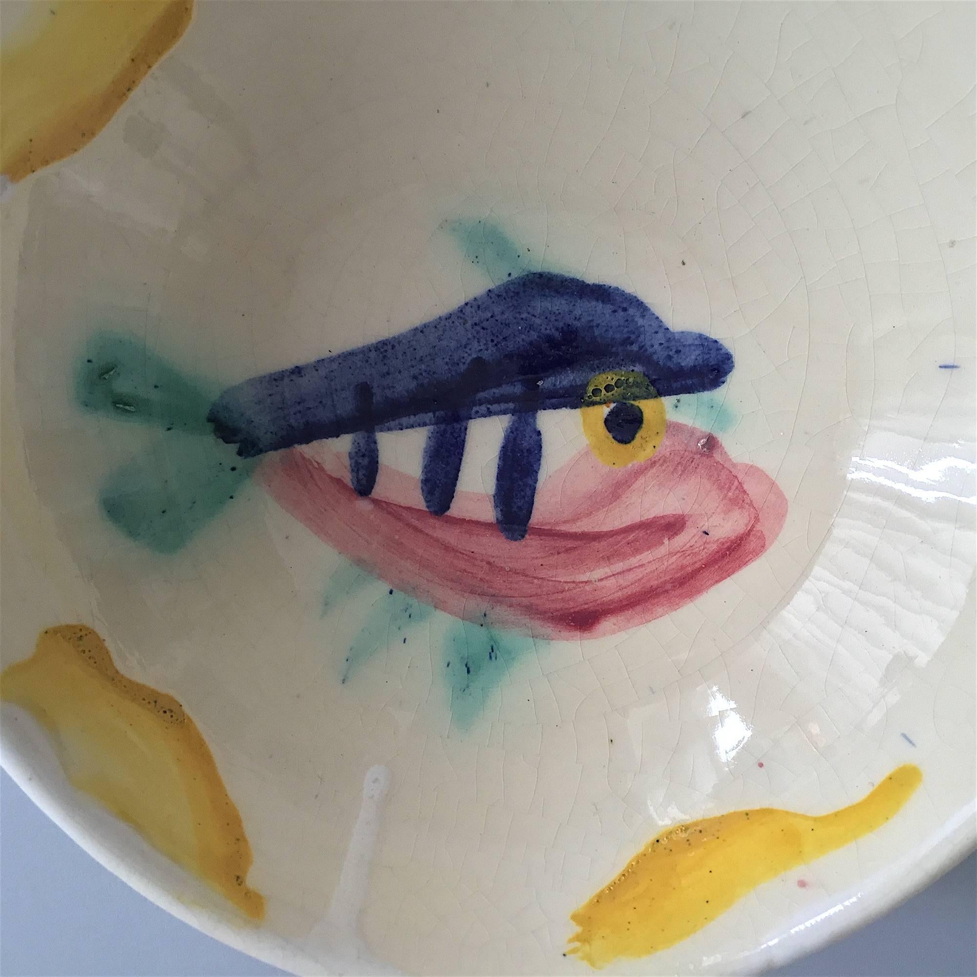 Mid-Century Modern Pablo Picasso Madoura Fish Dish Bowl, 1947
