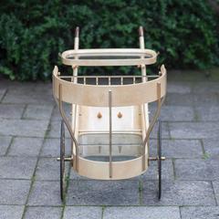 Gorgeous Aldo Tura Bar Cart Creme, 1965