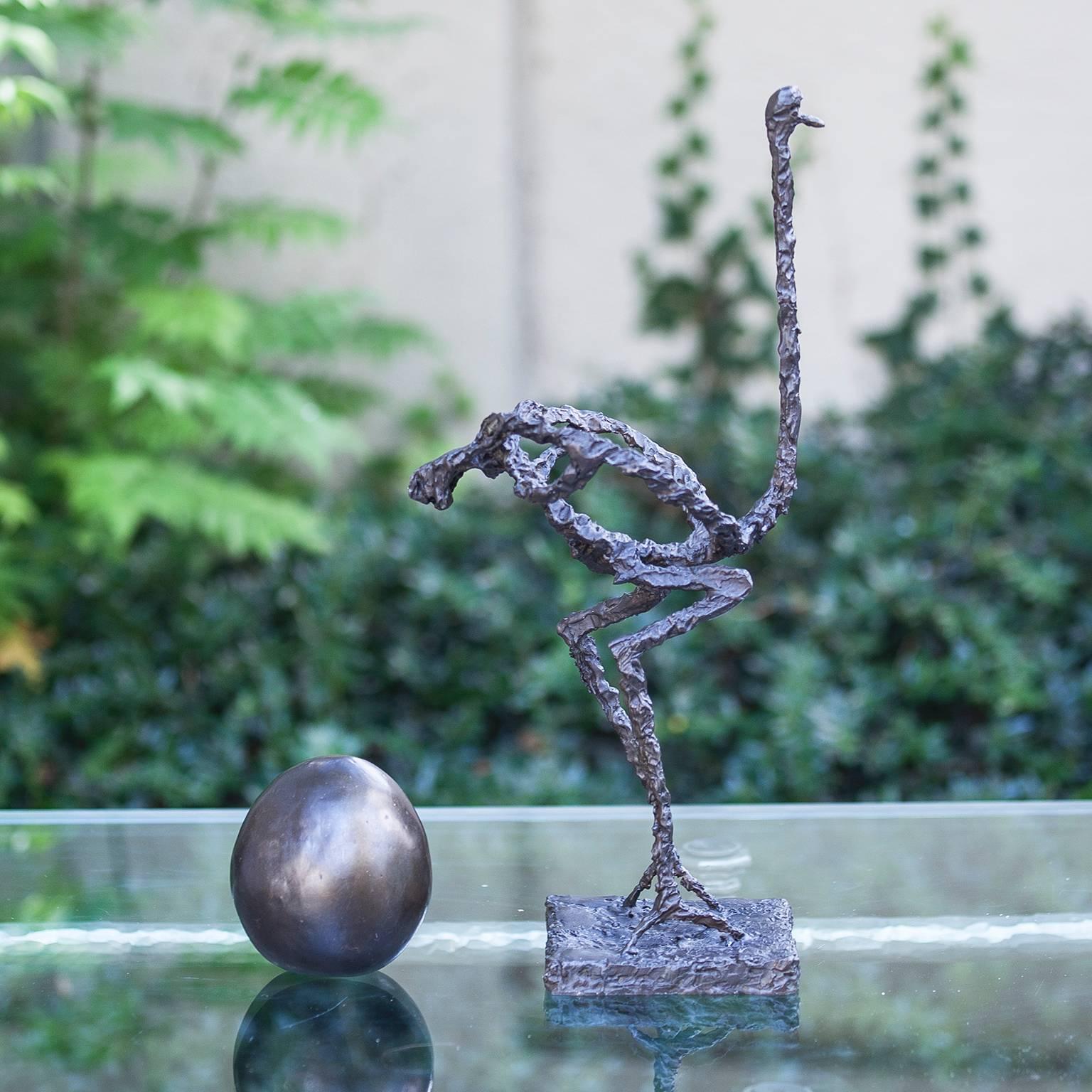 Italian Giacometti Style Bronze L’Autruche Sculpture
