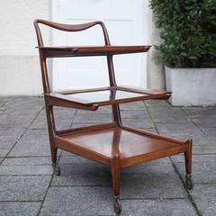 Rosewood Bar Cart by Forma Brazil Attributed to Carlo Hauner