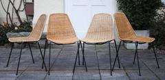 Four "Basket" Wicker Chairs by Gian Franco Legler, Switzerland, 1951
