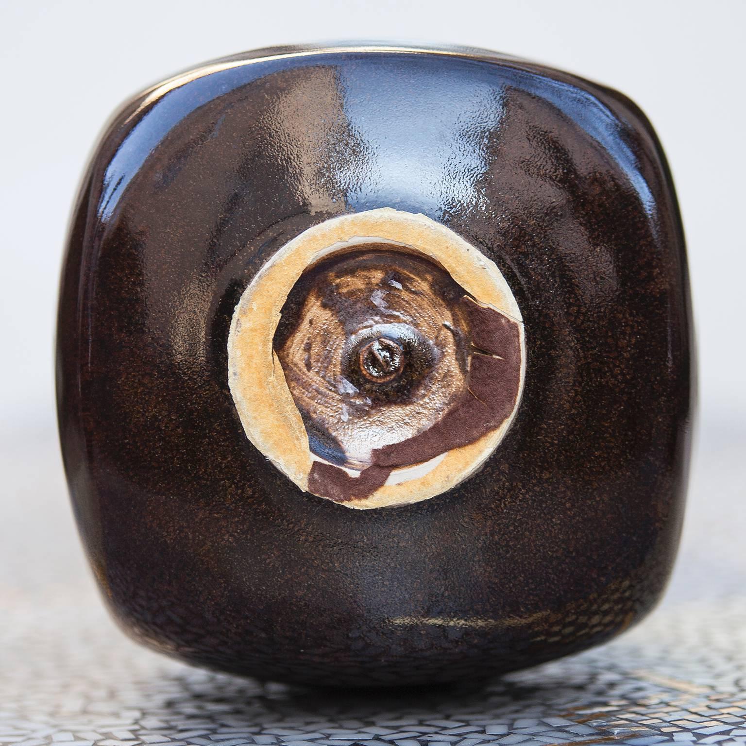 Gerald Weigel Art Pottery Brown Glazed Ceramic Vase Set of Three 3