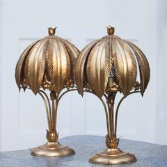 Hollywood Regency Brass Table Lamps