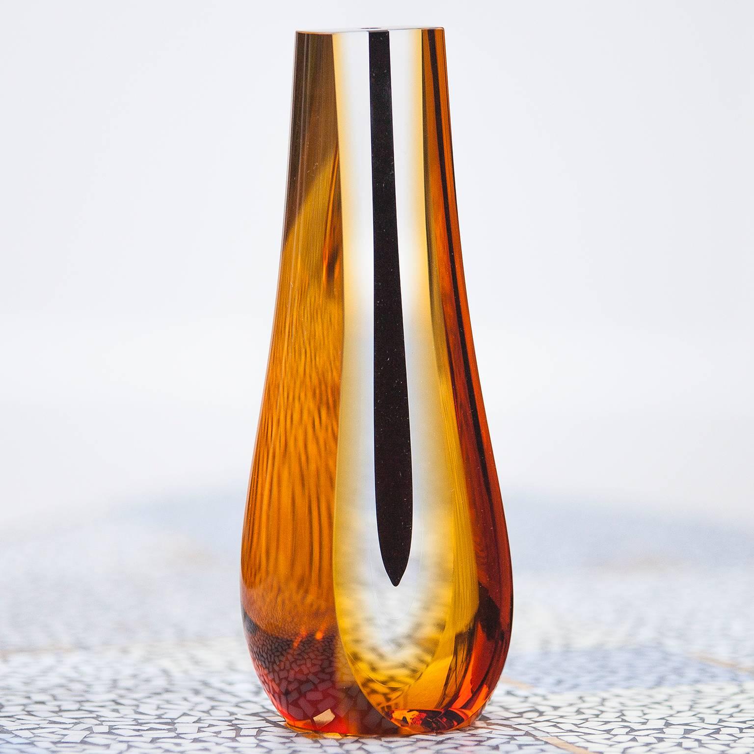 Pavel Hlava Sculptural Glass Vase Set of Two 2