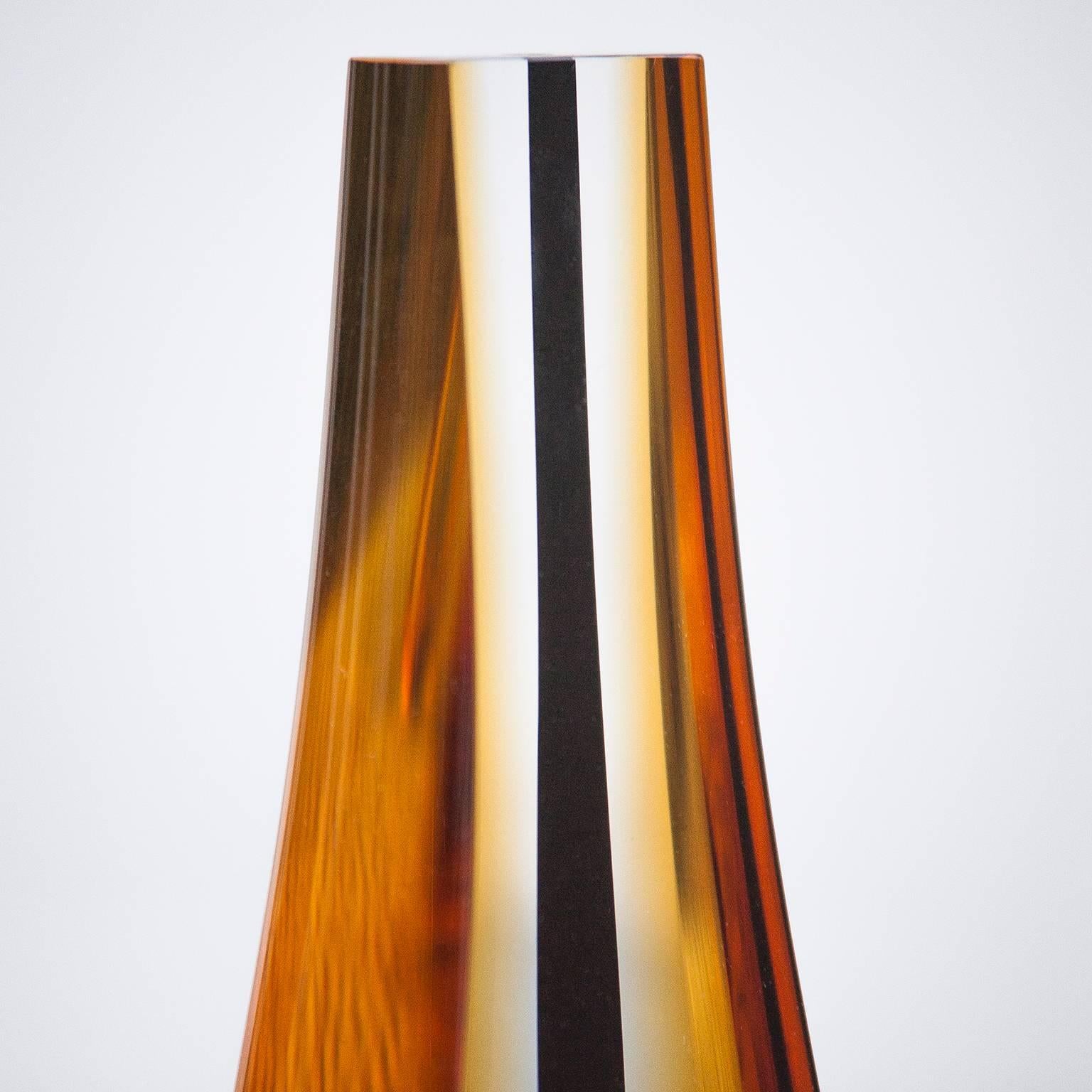 Pavel Hlava Sculptural Glass Vase Set of Two 3