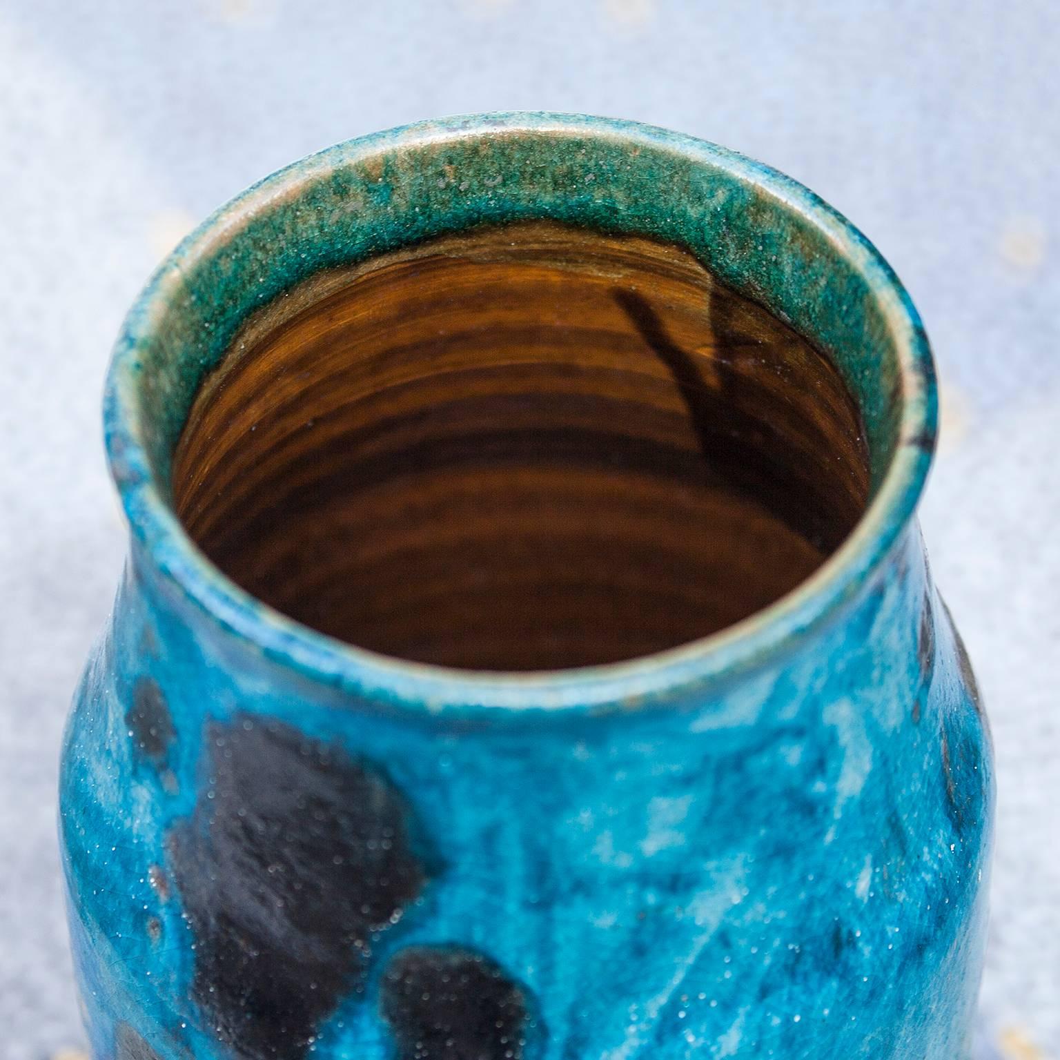 Mid-Century Modern Huge Bruno Gambone Turquoise Vase