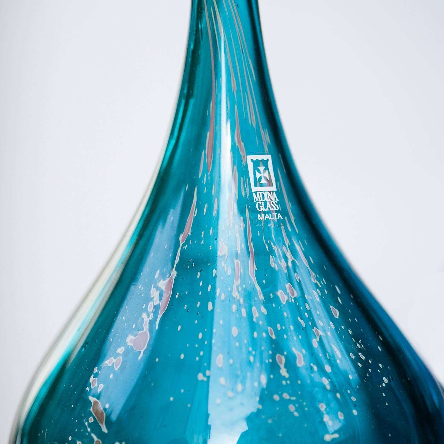 Mid-Century Modern Mdina Blue Studio Glass Designed by Michael Harris Set of Five