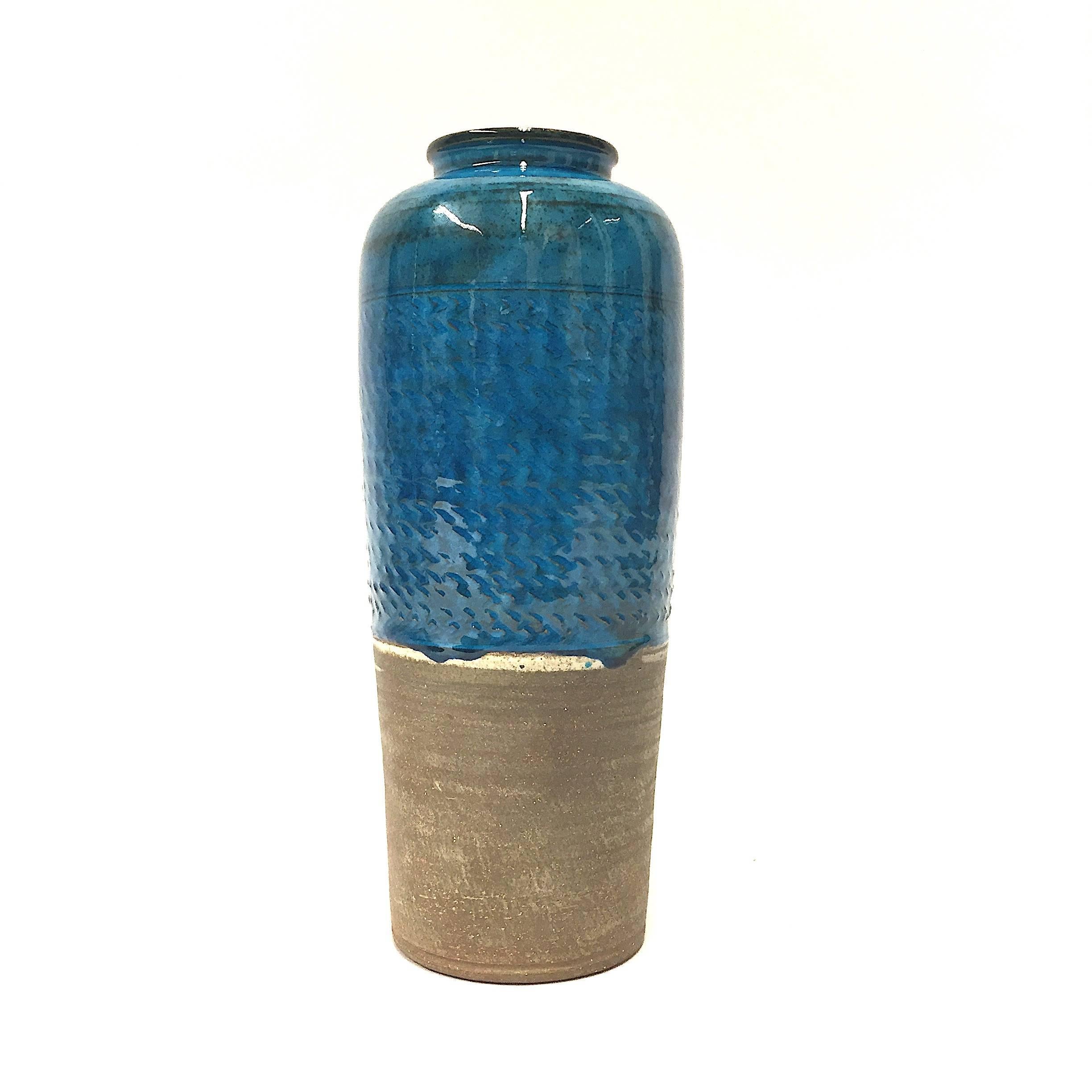 Large Blue Niels Kähler Vase In Good Condition For Sale In Munich, DE