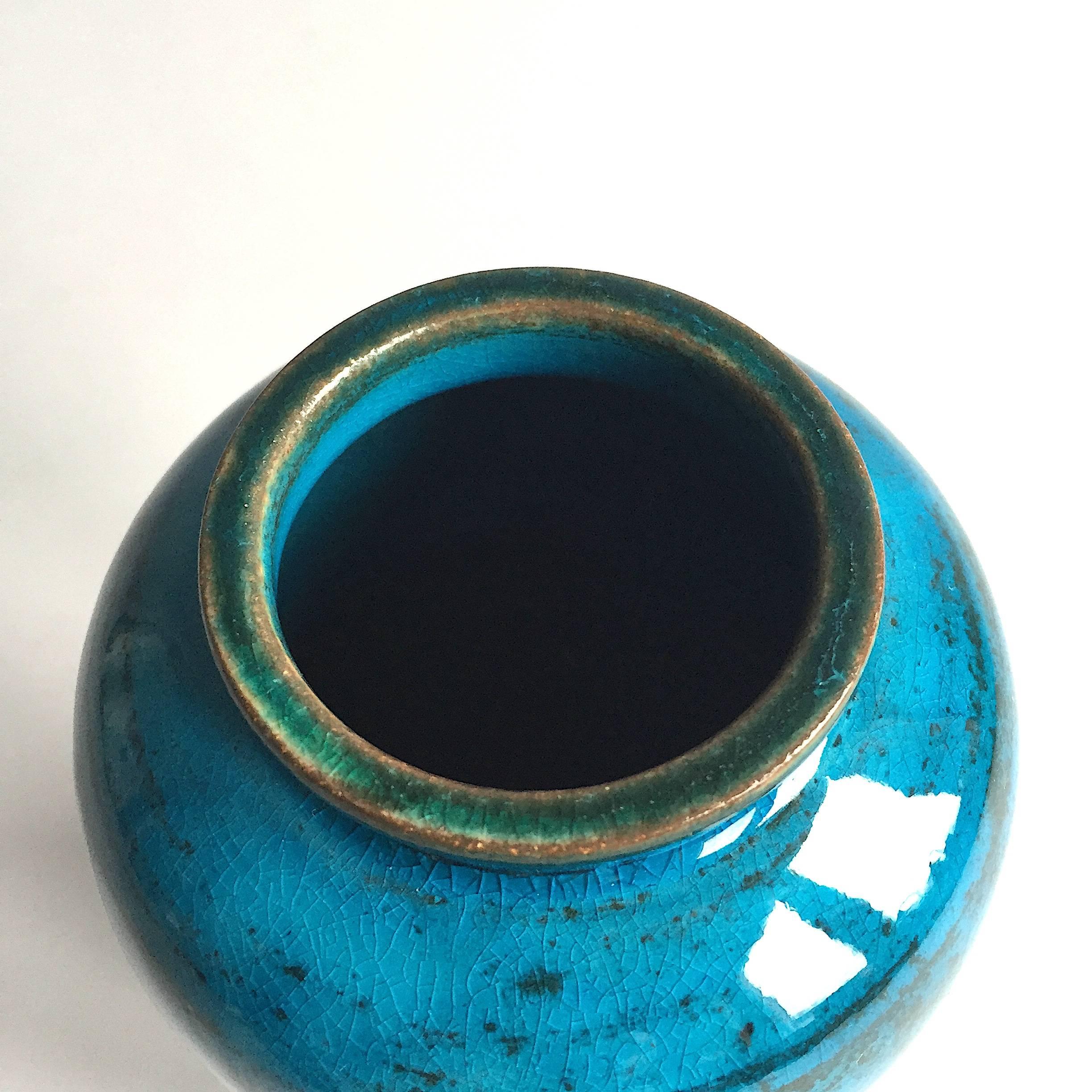 Large Blue Niels Kähler Vase For Sale 1