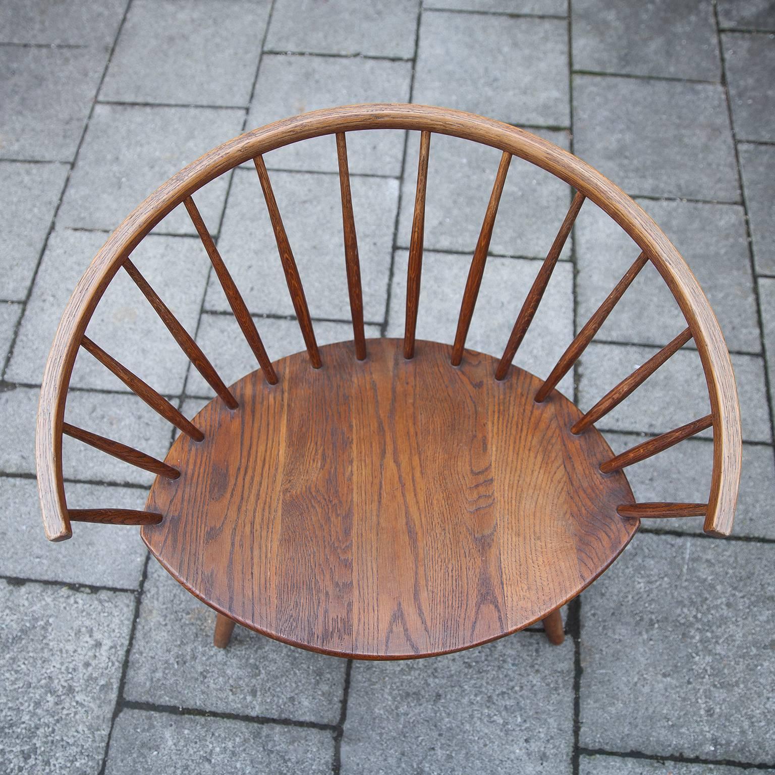 Scandinavian Modern Yngve Ekström Arka Chair Solid Oak, 1955