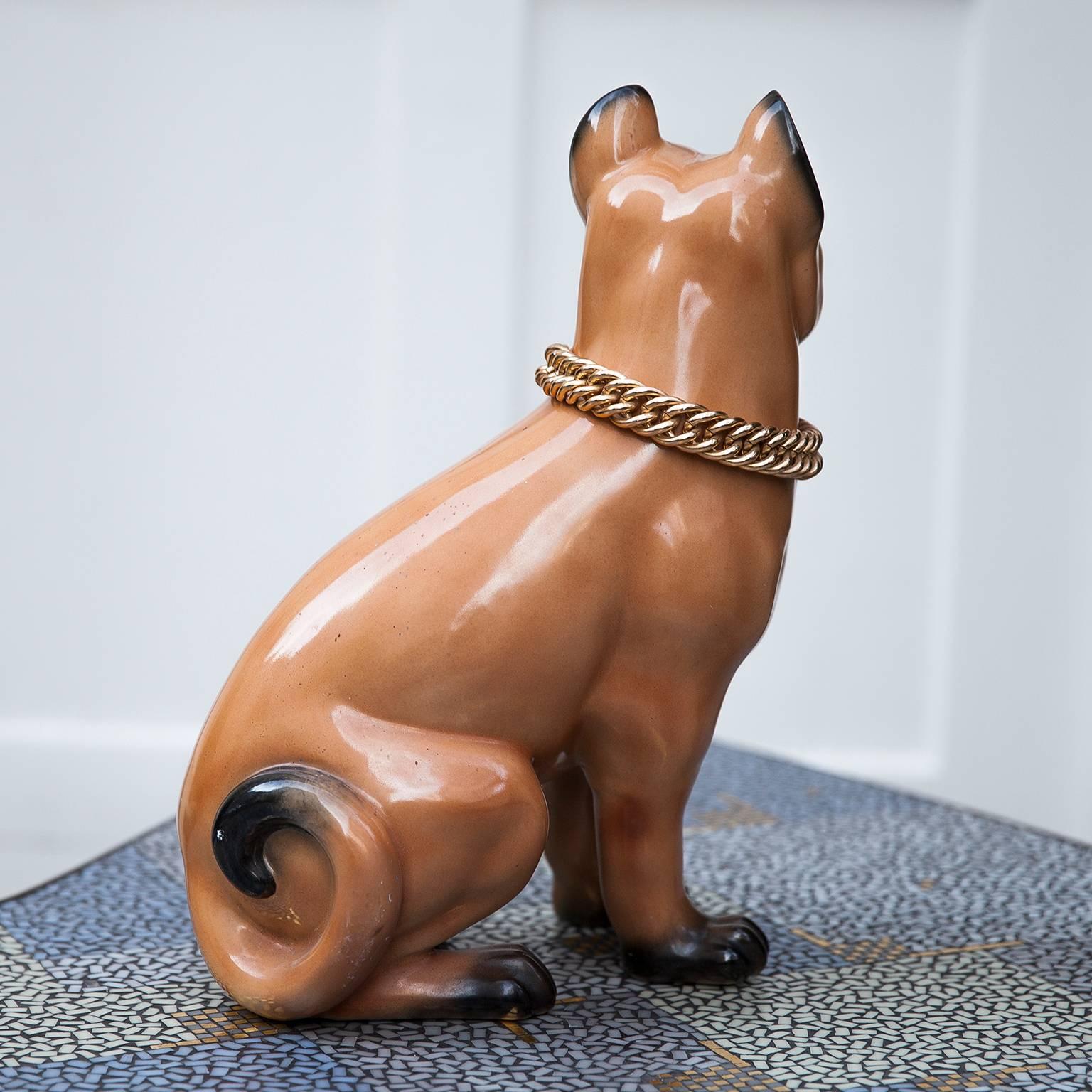 Late 20th Century Piero Fornasetti Dog Sculpture Marked