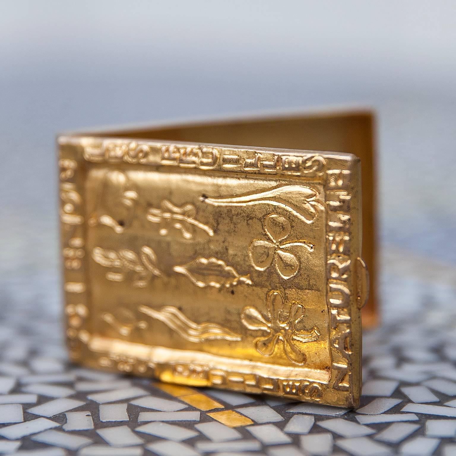 Mid-Century Modern Line Vautrin Gilt Bronze Box Signed