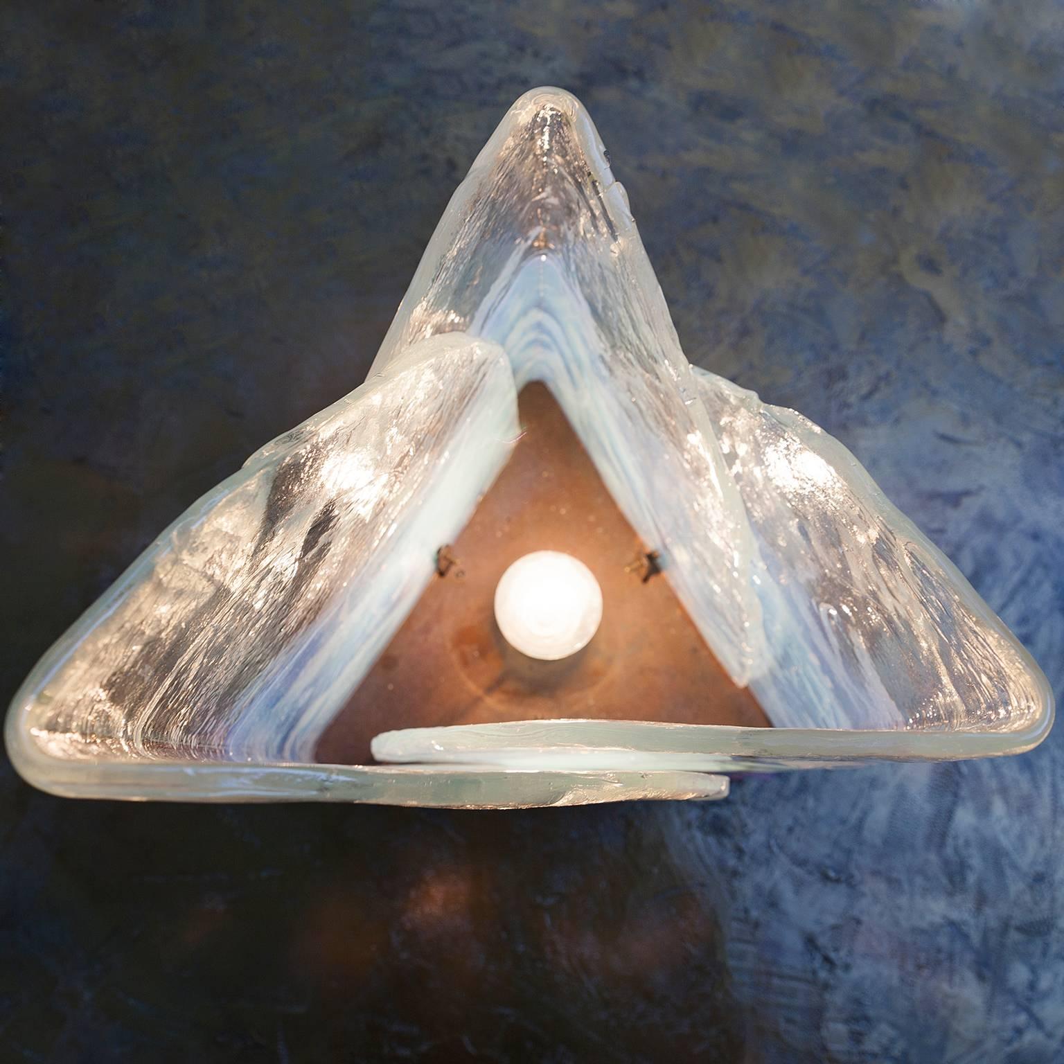 Mazzega Blue Opaline Glass Table Lamp by Carlo Nason 1