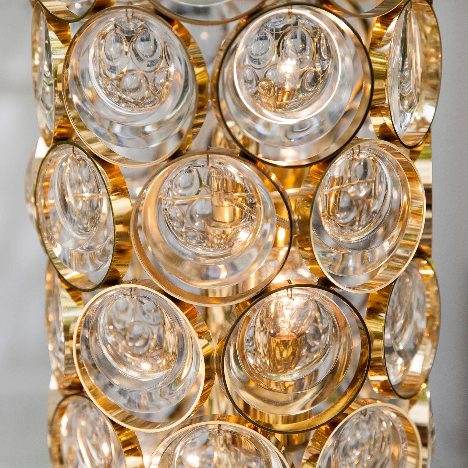 Hollywood Regency Beautiful Palwa Gilt Metal Jewel Crystal Floor Lamp