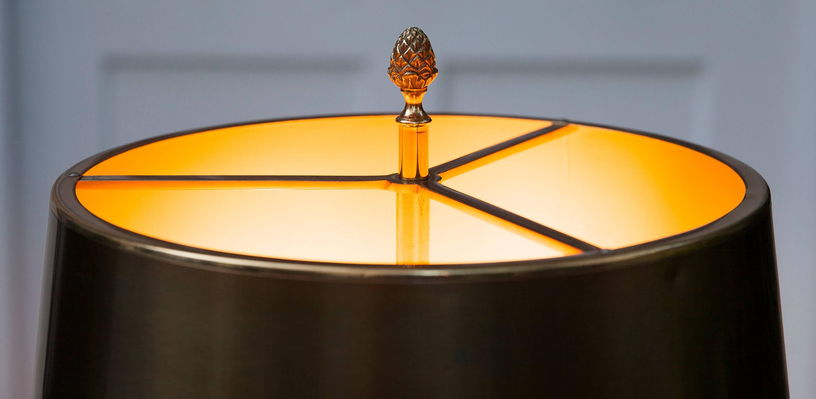 Maison Charles Pomegranate Bronze Table Lamp Signed 1