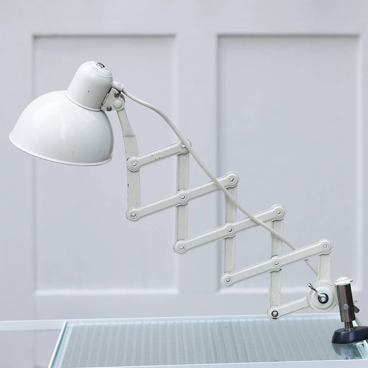 German Scissors Lamp by Christian Dell for Kaiser, Set of Ten For Sale