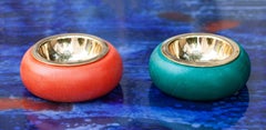 Aldo Tura Colorful Goatskin Bowls Set of Two
