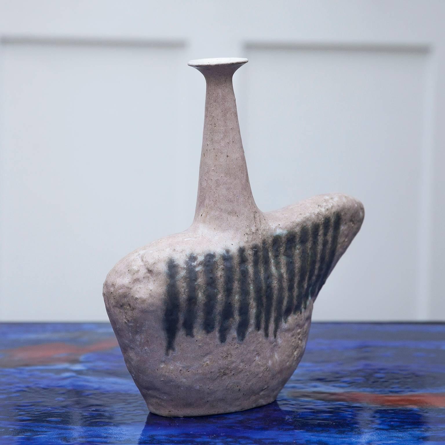 Glazed Bruno Gambone Stoneware Sassi Vase, 1984 For Sale