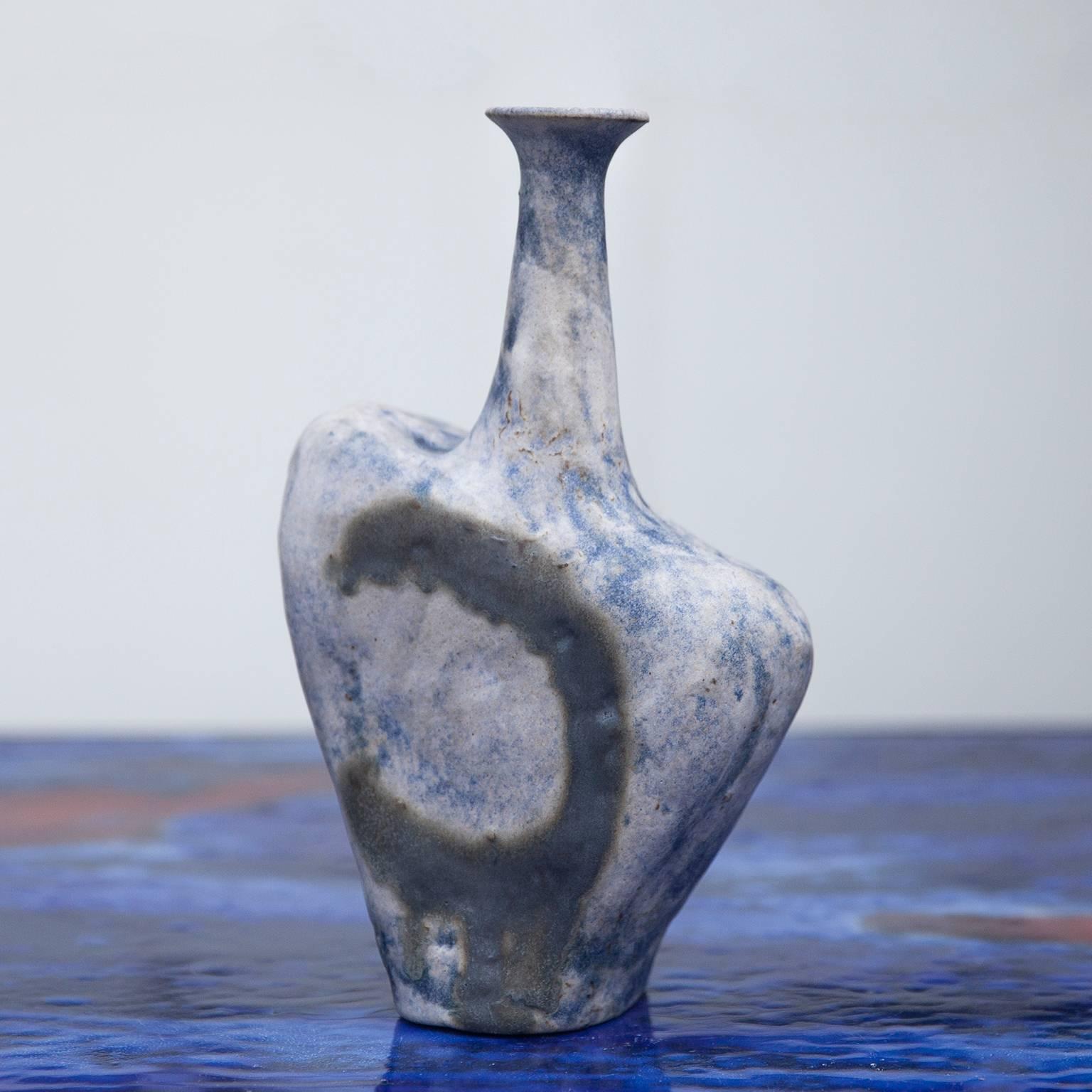 Late 20th Century Bruno Gambone Stone Vase Blue, 1984, Set of Four