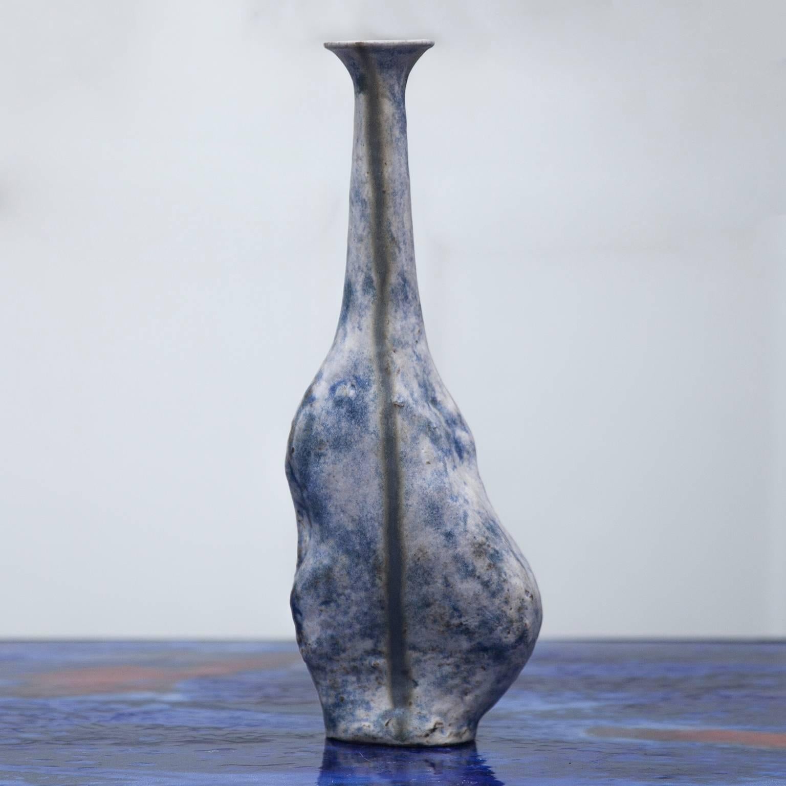 Bruno Gambone Stone Vase Blue, 1984, Set of Four In Excellent Condition In Munich, DE