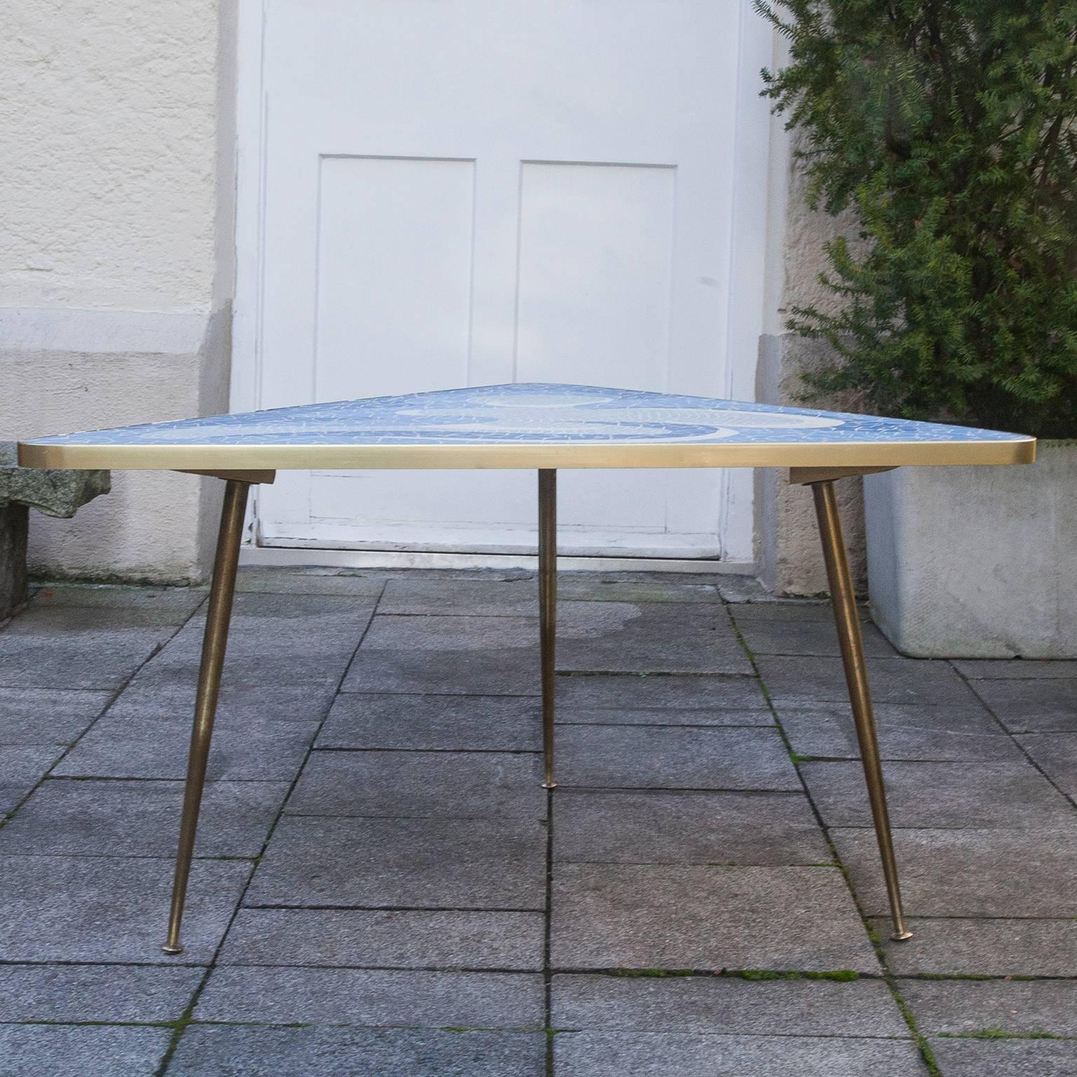 Fantastic Light Blue Mosaic Coffee Table In Excellent Condition In Munich, DE
