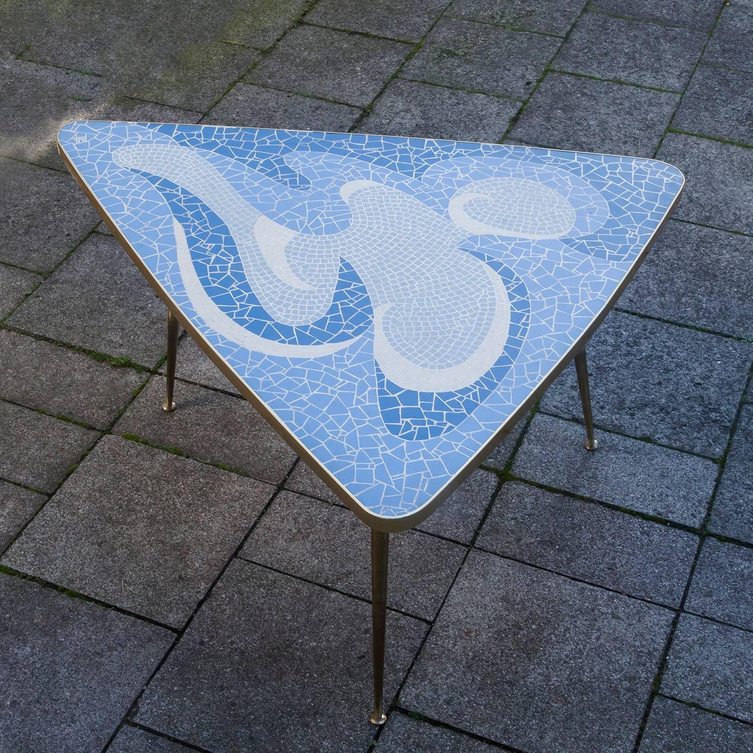 German Fantastic Light Blue Mosaic Coffee Table