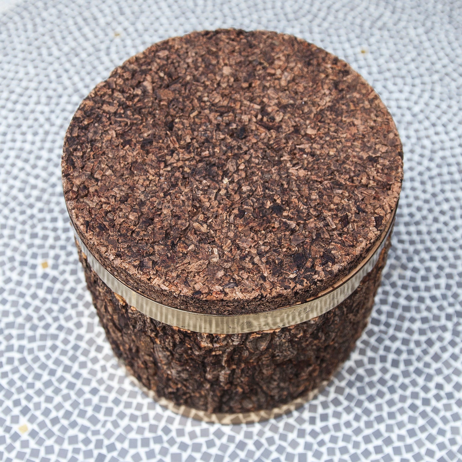 Rare Gabriella Crespi Cork Brass Ice Bucket Signed For At 1stdibs