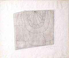 Ben Nicholson Cadran solaire turc et colonne:: 1967 35/50:: Eau-forte