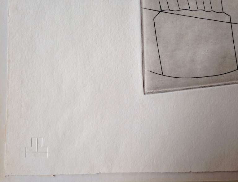 Ben Nicholson Turkish Sundial and Column, 1967 35/50, Etching In Excellent Condition In Munich, DE