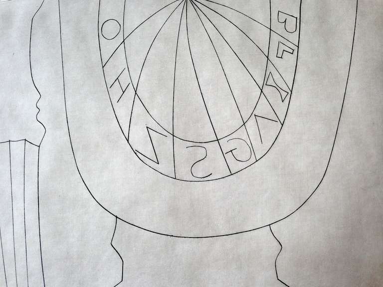 Mid-20th Century Ben Nicholson Turkish Sundial and Column, 1967 35/50, Etching