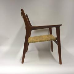Hans J. Wegner for Johannes Hansen JH-516 Teak Cane Easy Chair, 1951