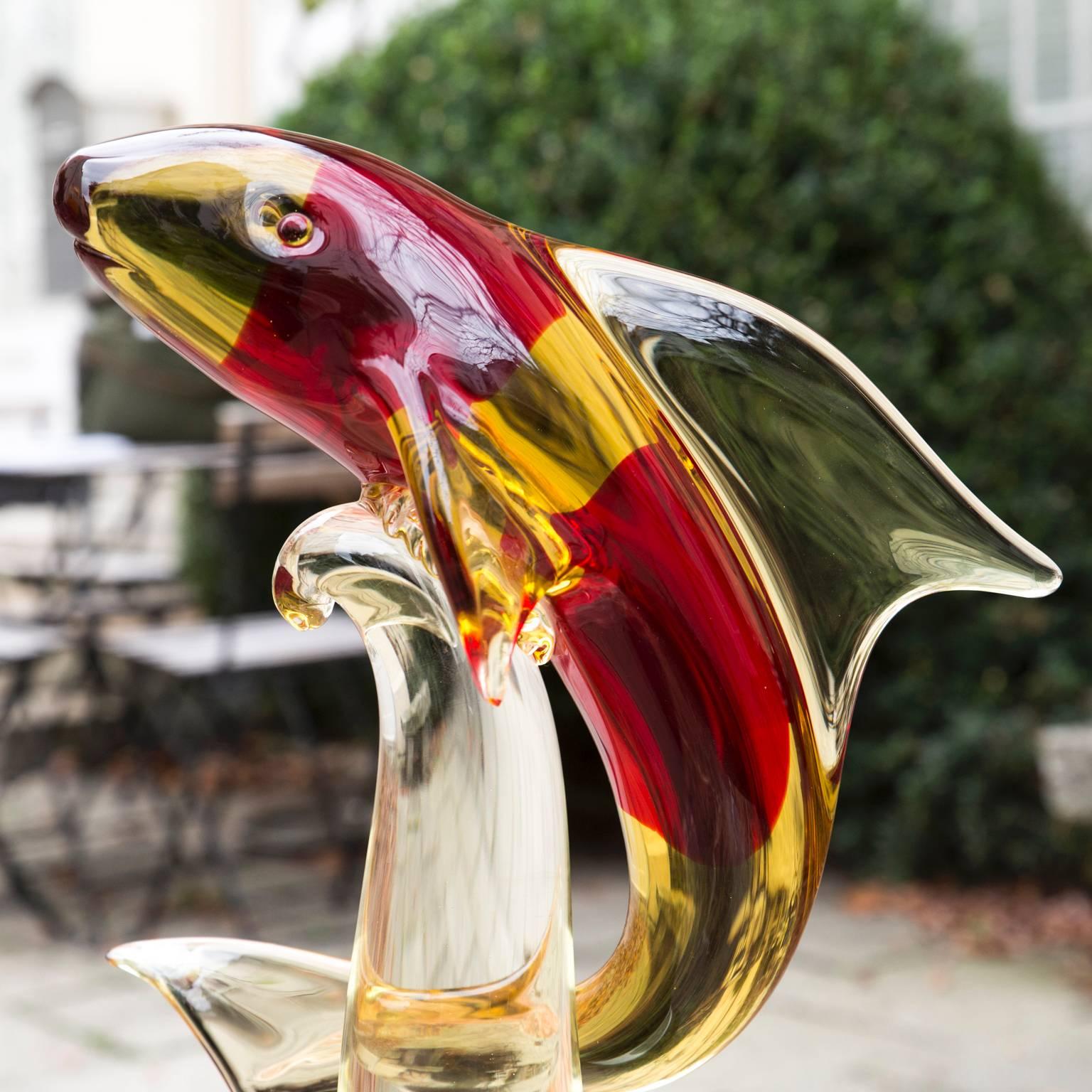 Delphin-Skulptur aus Murano-Kunstglas (Moderne der Mitte des Jahrhunderts) im Angebot