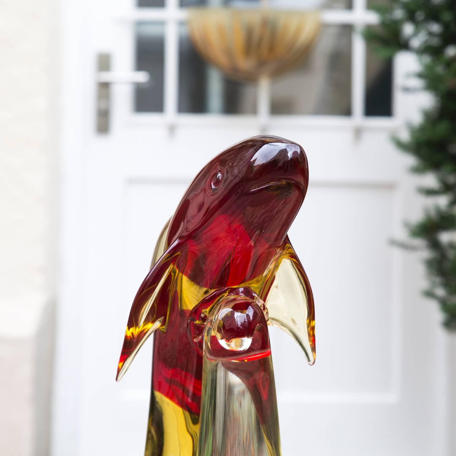Delphin-Skulptur aus Murano-Kunstglas (Italienisch) im Angebot