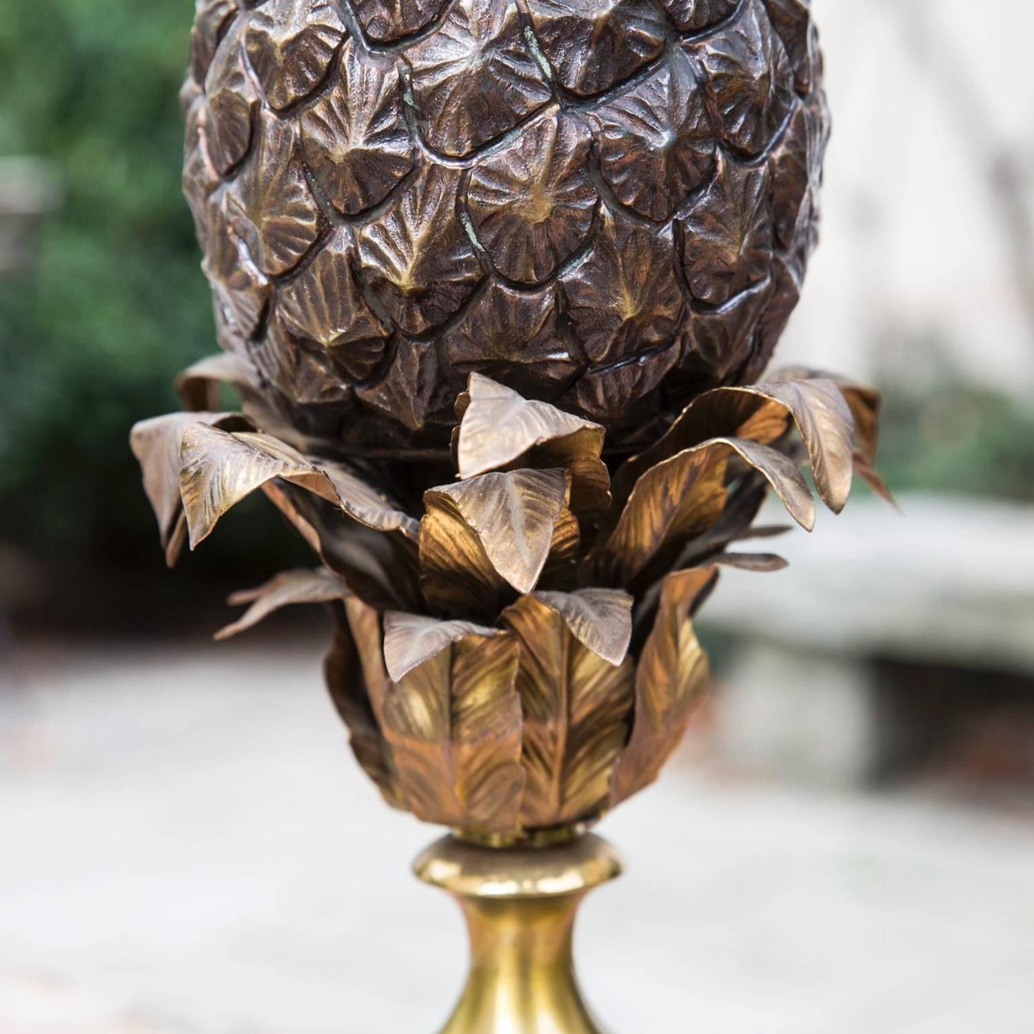 Fantastic Bronze Maison Charles Signed Pineapple Table Lamp at 1stdibs