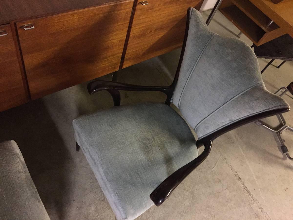 Wood Pair of Italian Armchairs  For Sale