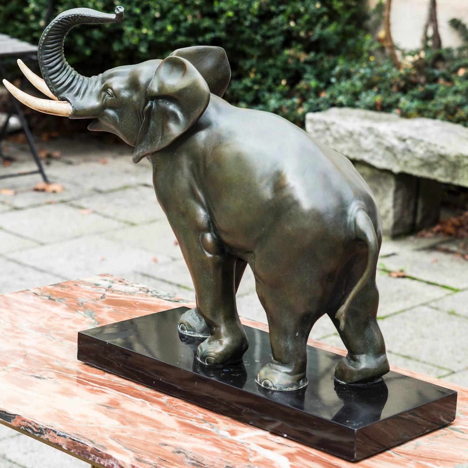 Irénée Rochard Art Deco Bronze Elephant Sculpture, France For Sale at