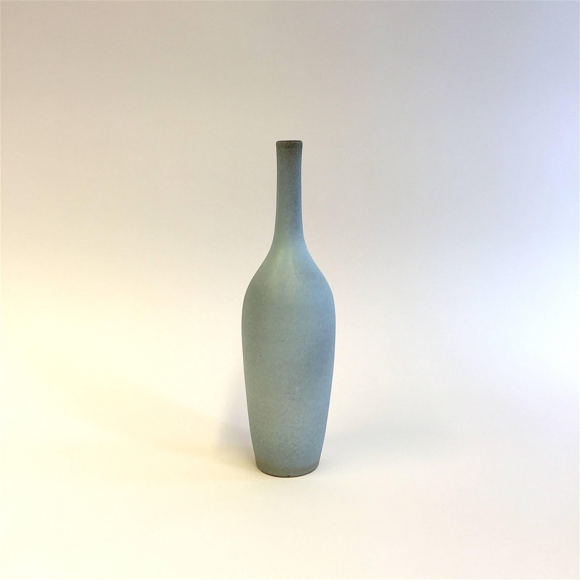 Suzanne Ramié ( 1907 - 1974)

Fantastic Ceramic vase by renowned France artist Suzanne Ramié having a light Blue glaze. Inside the top - yellow with green. Vallauris Clay. Incised on the bottom with the artist's 