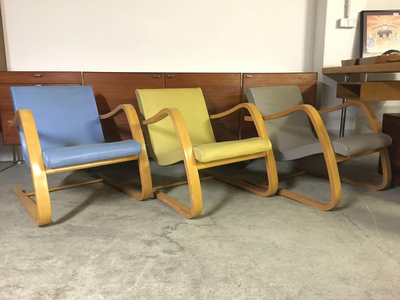 Set of three lounge chairs made by Pforzheimer Bugholzmöbel.

LOCATED IN HAMBURG