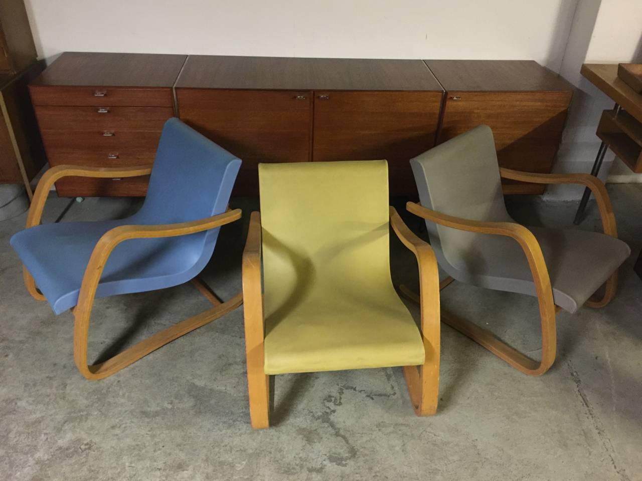 Rare Set of Three Hartmut Lohmeyer Bentwood Lounge Chairs In Good Condition In Munich, DE