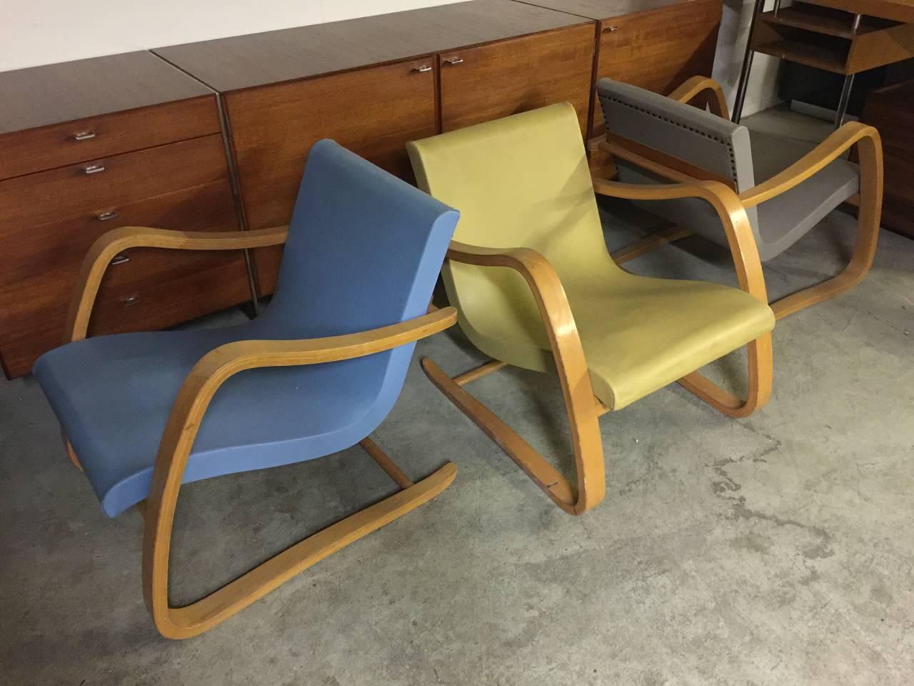 Rare Set of Three Hartmut Lohmeyer Bentwood Lounge Chairs 1