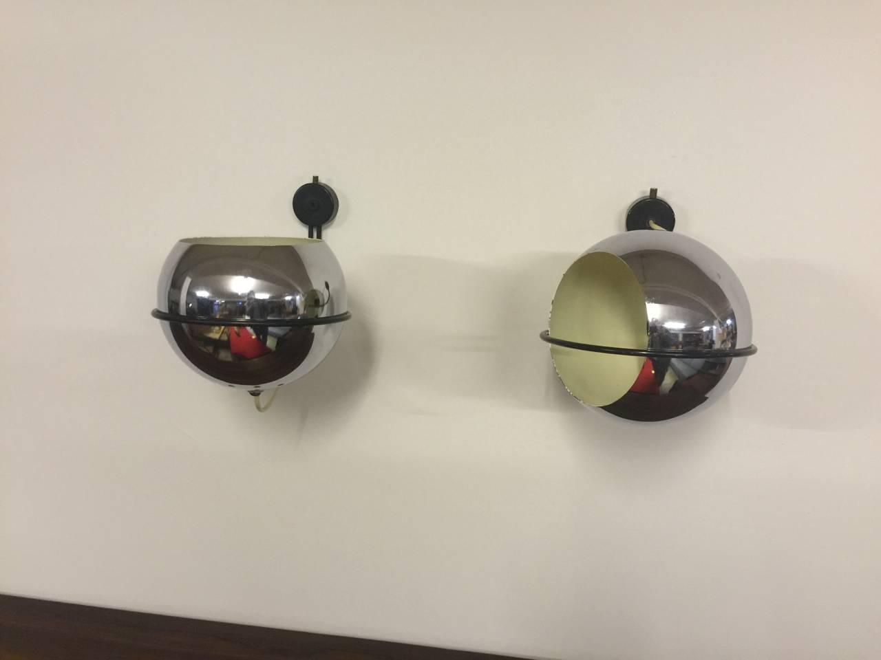 Very Rare Pair of No.232 Gino Sarfatti for Arteluce Wall Lights For Sale at 1stdibs