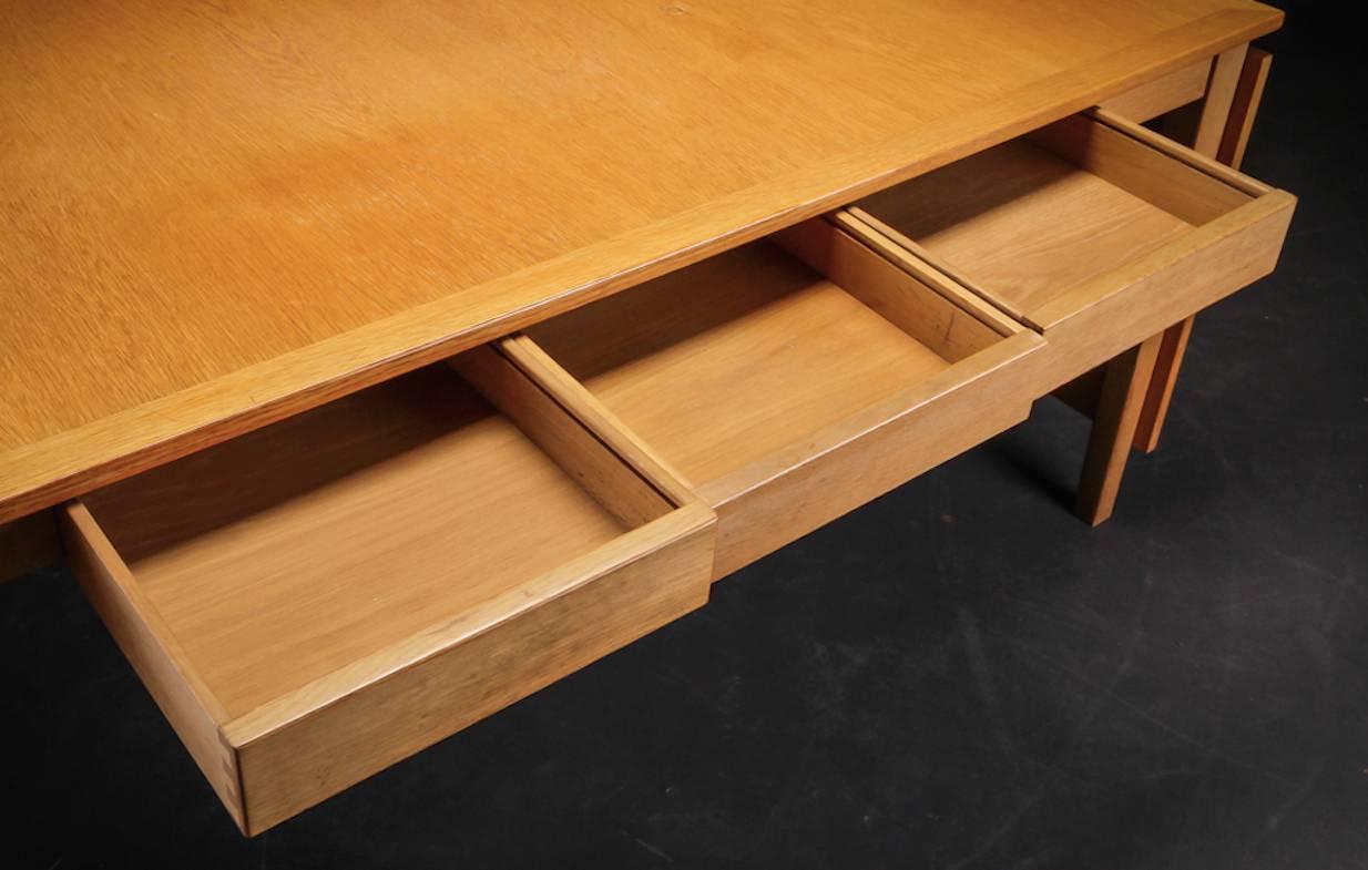 oak dining table with drawers