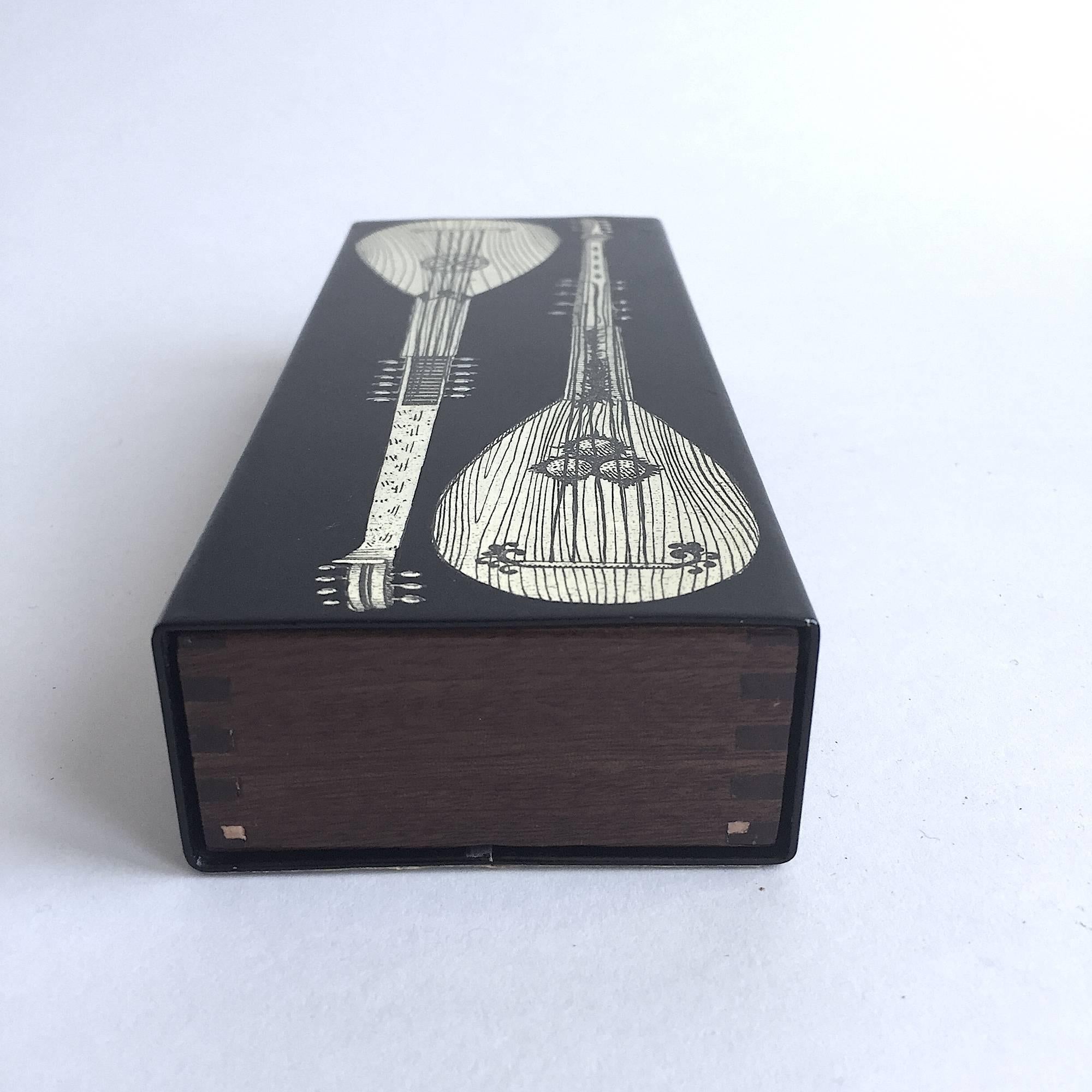 Wood Piero Fornasetti Box `Strumenti Musicali`