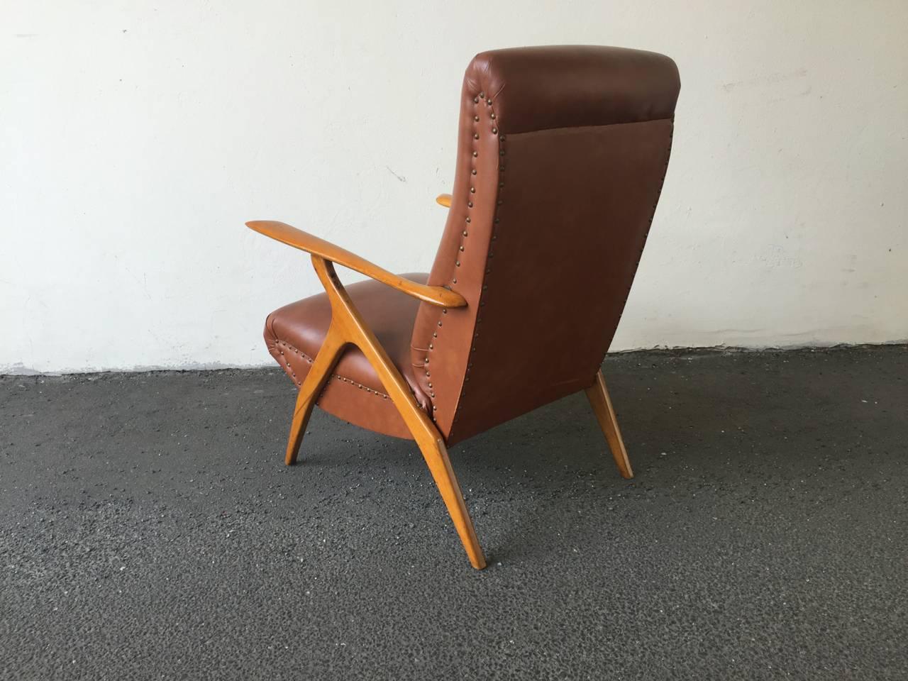 Rare Italian Lounge Chair by Antonio Gorgone In Good Condition For Sale In Munich, DE