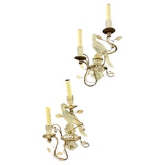 rare set of maison bagues parrot wall sconces