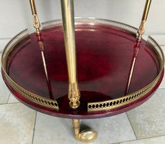 amazing aldo tura goatskin bar cart with tray.
