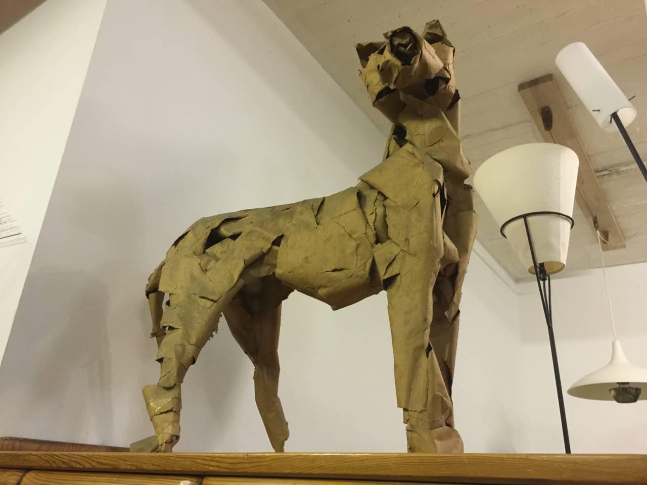 Sculpture unique de Dieter Finke représentant une panthère 