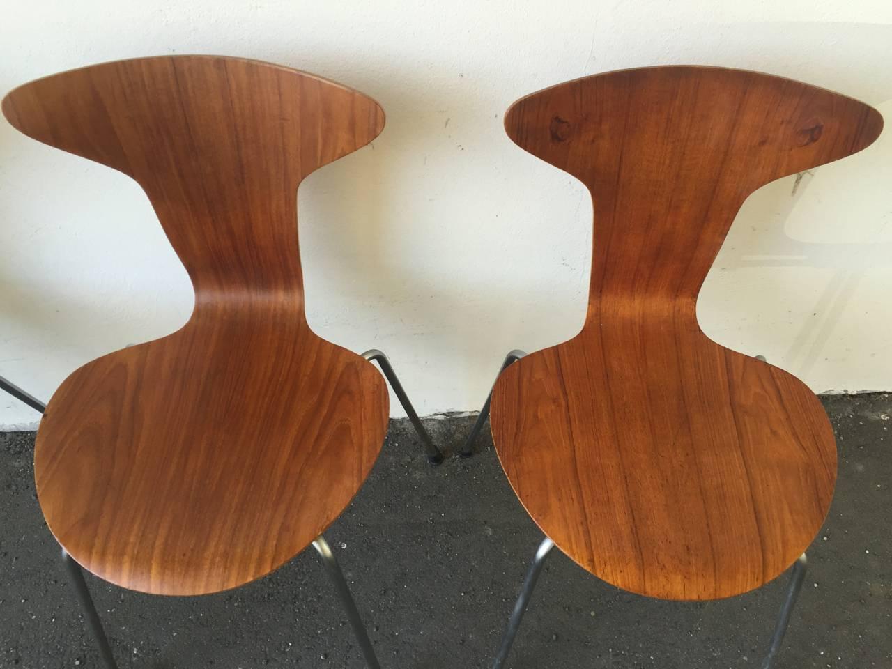 Set of Four No. 3105 Munkegaard or Mosquito Chairs by Arne Jacobsen In Good Condition In Munich, DE