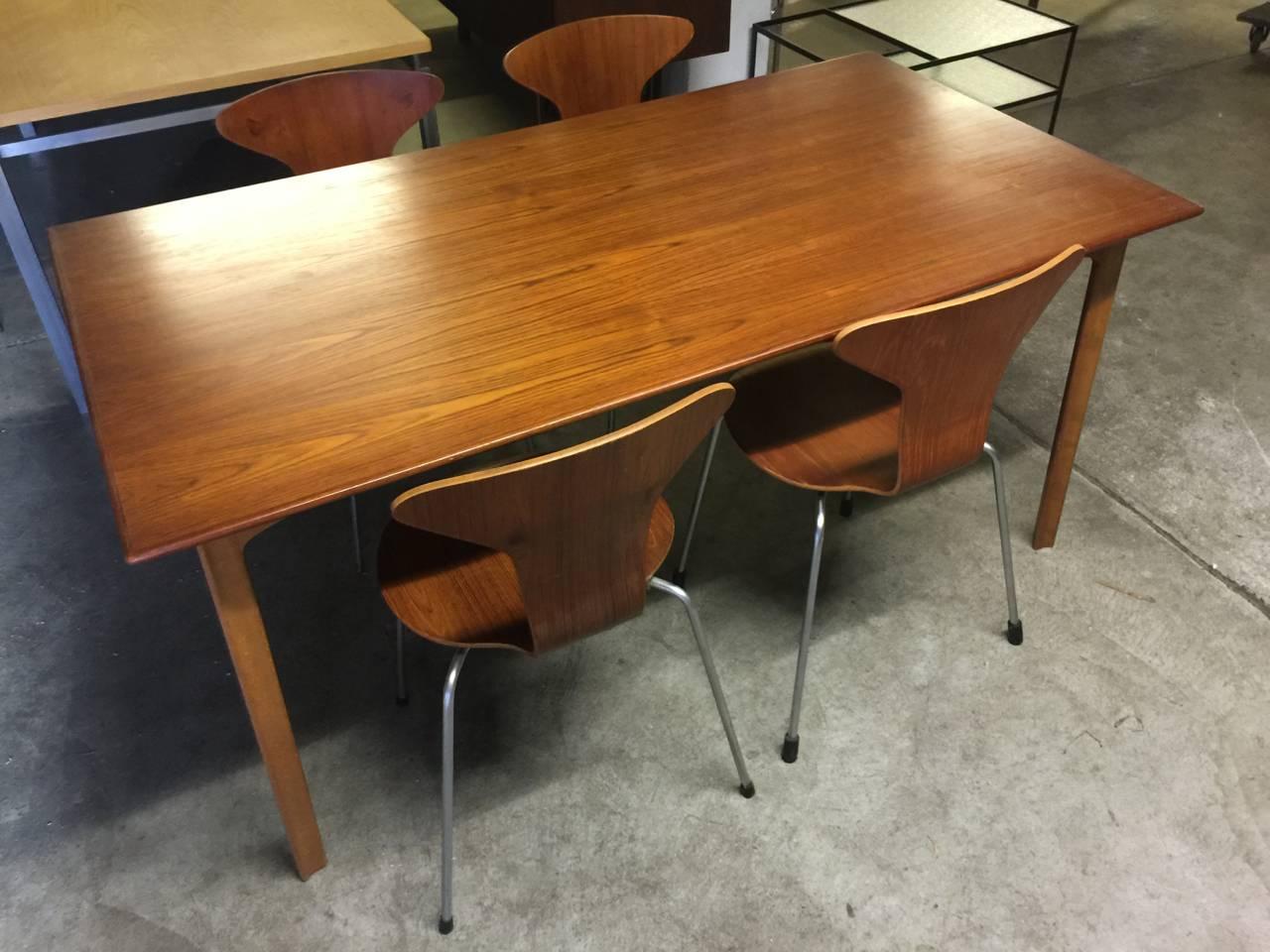 Teak Set of Four No. 3105 Munkegaard or Mosquito Chairs by Arne Jacobsen