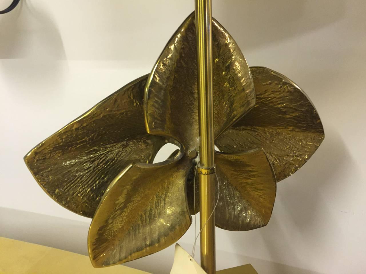 French Signed and Numbered Maison Charles Orchid Table Lamp